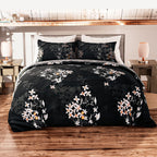 Polyester Printed Duvet Cover (Size 200x1 cm) - Charcoal & Grey