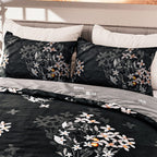 Polyester Printed Duvet Cover (Size 200x1 cm) - Charcoal & Grey