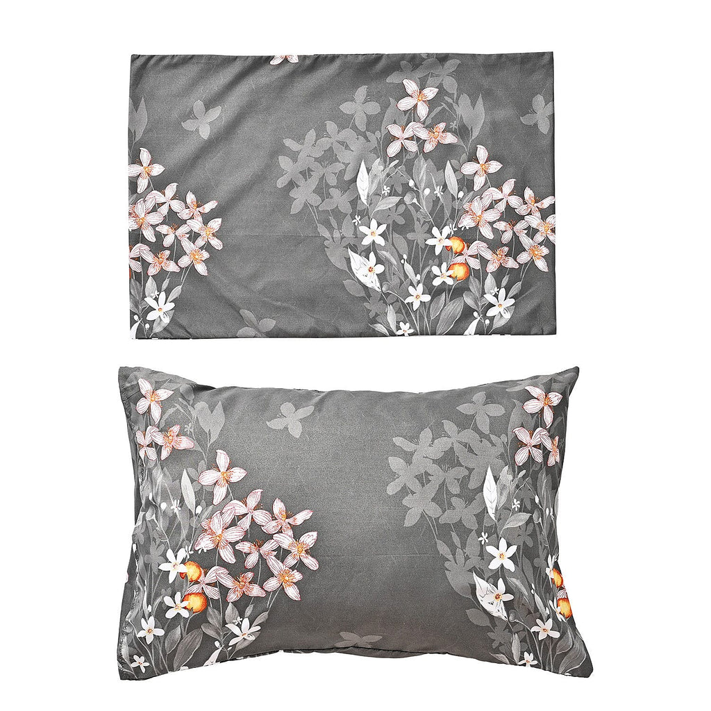 Polyester Printed Duvet Cover (Size 200x1 cm) - Charcoal & Grey