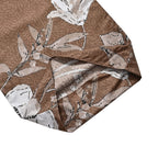 3 Piece Set - Floral Pattern Duvet Cover with 2 Pillow Cases (Double Size 200x200 cm) - Brown