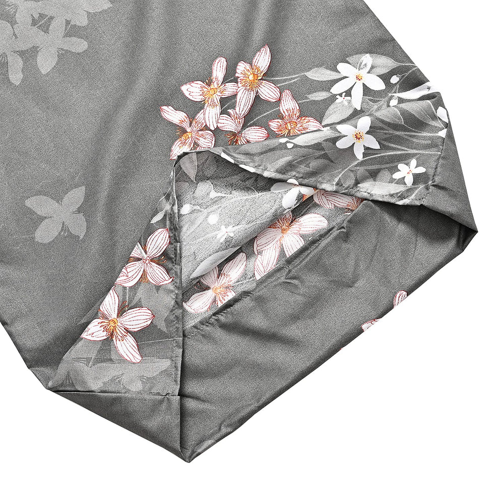 Polyester Printed Duvet Cover (Size 225x1 cm) - Charcoal & Grey