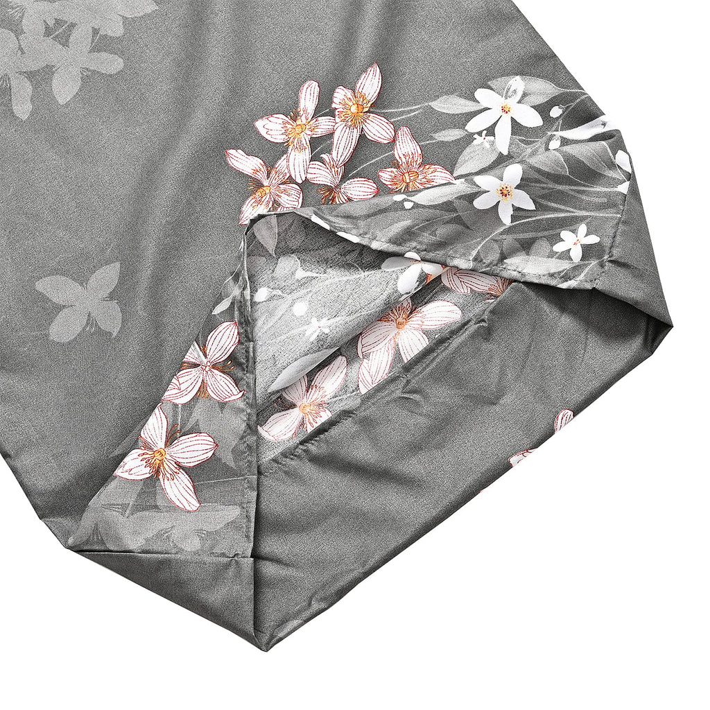 Polyester Printed Duvet Cover (Size 225x1 cm) - Charcoal & Grey