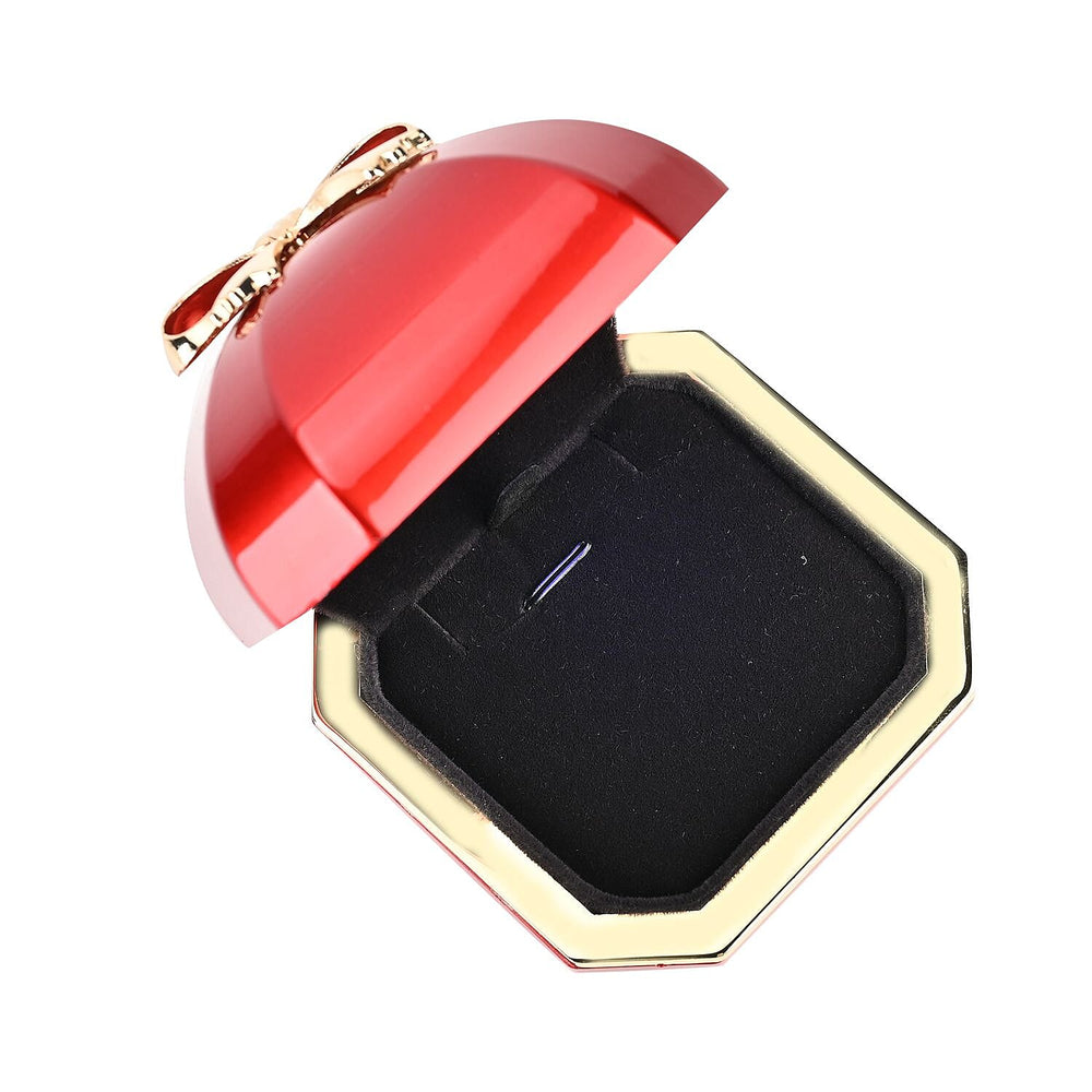 Solid Luxurious Polished Necklace and Pendant Jewellery Box With LED Light & Anti-Tarnish Protection (Size - 7x7x6 cm) - Red
