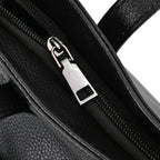 Premium Full Grain 100% Genuine Leather Tote Bag - Black