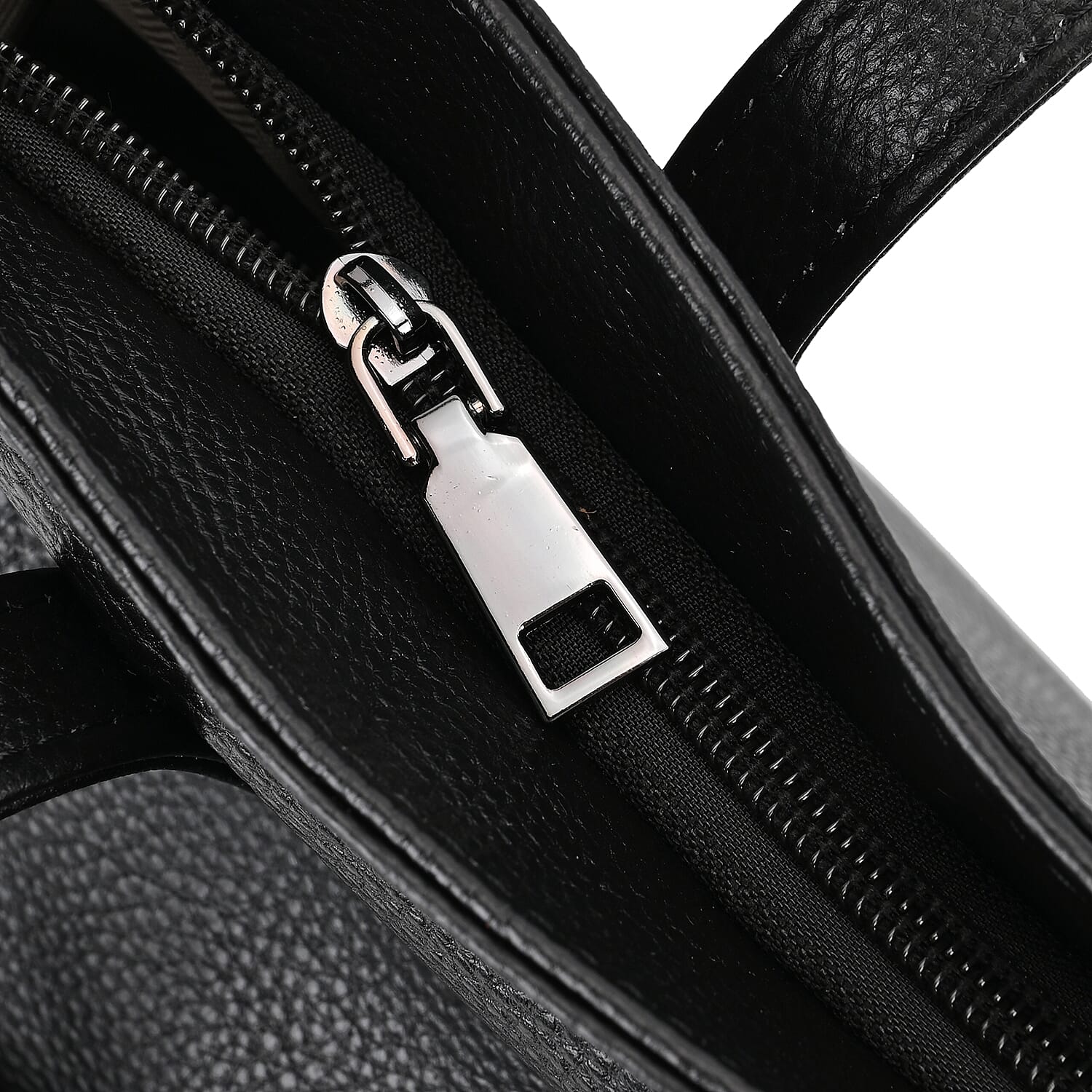 Premium Full Grain 100% Genuine Leather Tote Bag - Black