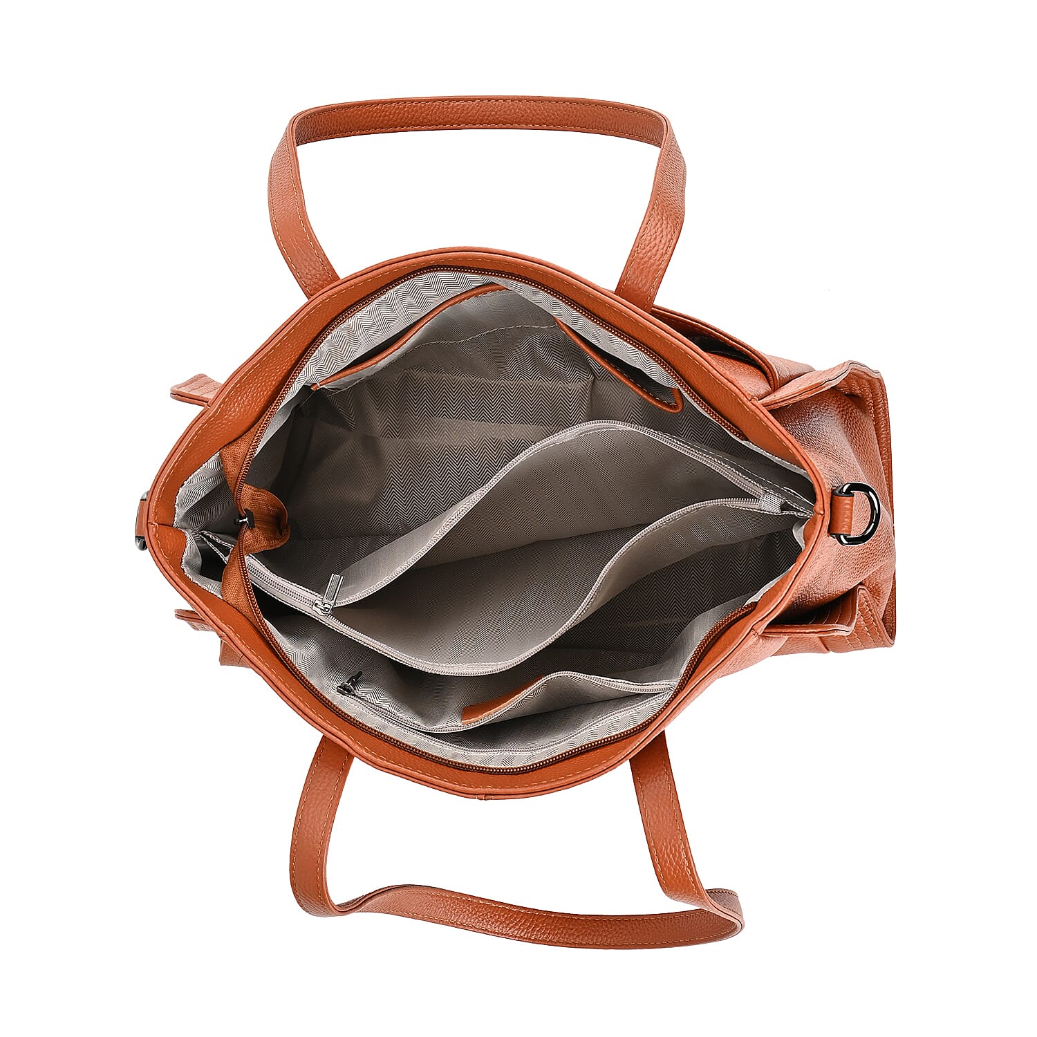 Premium Full Grain 100% Genuine Leather Tote Bag - Tan