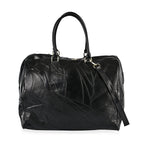 100% Genuine Leather DUFFLE Bag With Detachable Shoulder Strap - Black