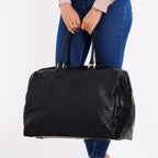 100% Genuine Leather DUFFLE Bag With Detachable Shoulder Strap - Black