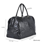 100% Genuine Leather DUFFLE Bag With Detachable Shoulder Strap - Black