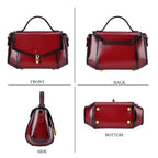 Designer Close Out - Genuine Leather Crossbody Bag with Shoulder Strap & Exterior Zipped Pocket - Burgundy