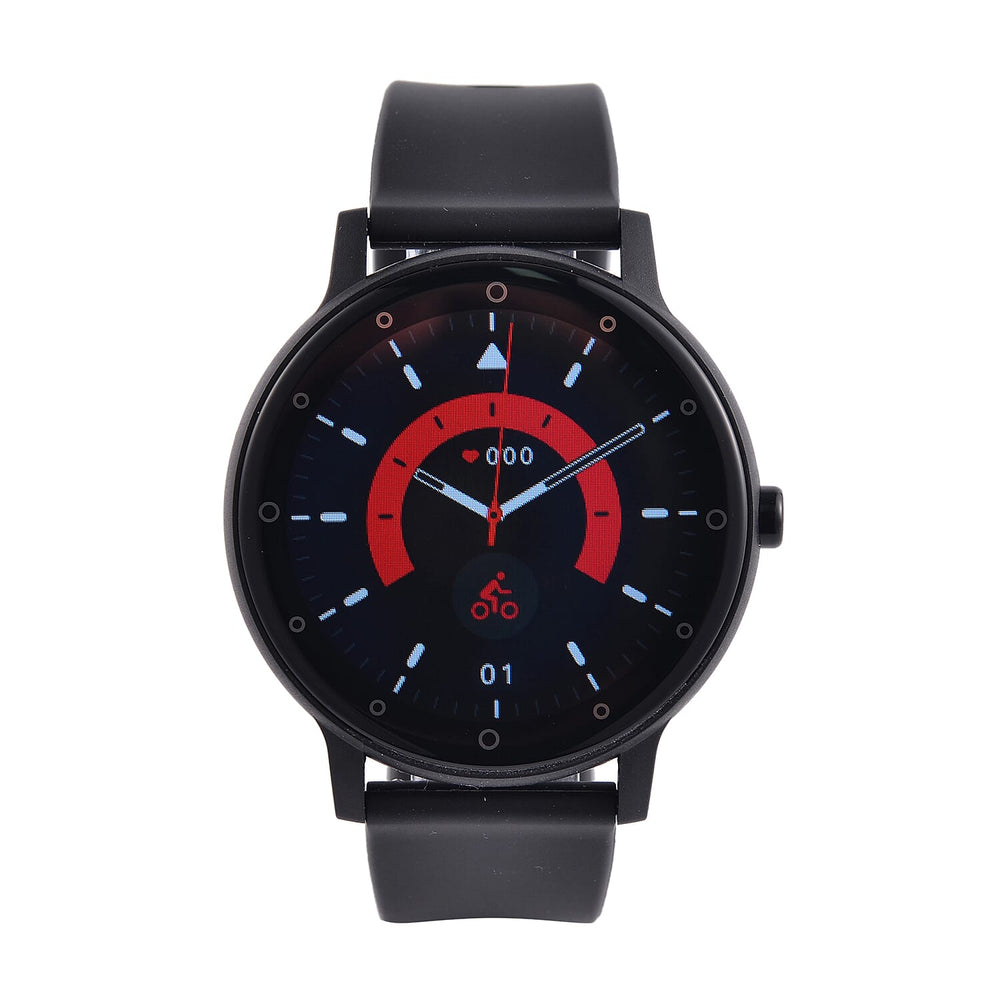 Watch Plus Smart Watch With Black Literal Dial and Black Silicone Strap