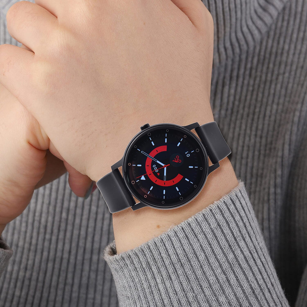 Watch Plus Smart Watch With Black Literal Dial and Black Silicone Strap