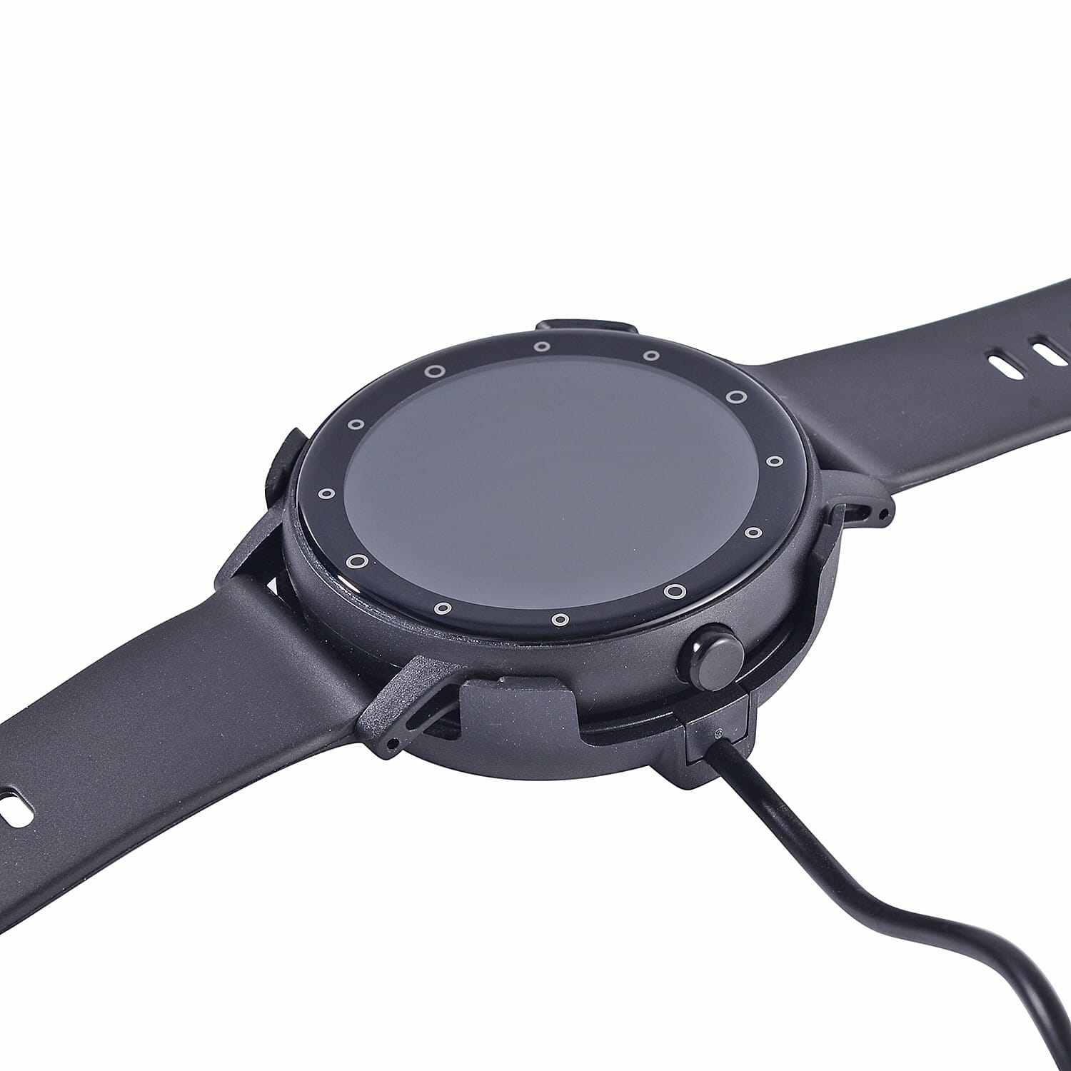 Watch Plus Smart Watch With Black Literal Dial and Black Silicone Strap