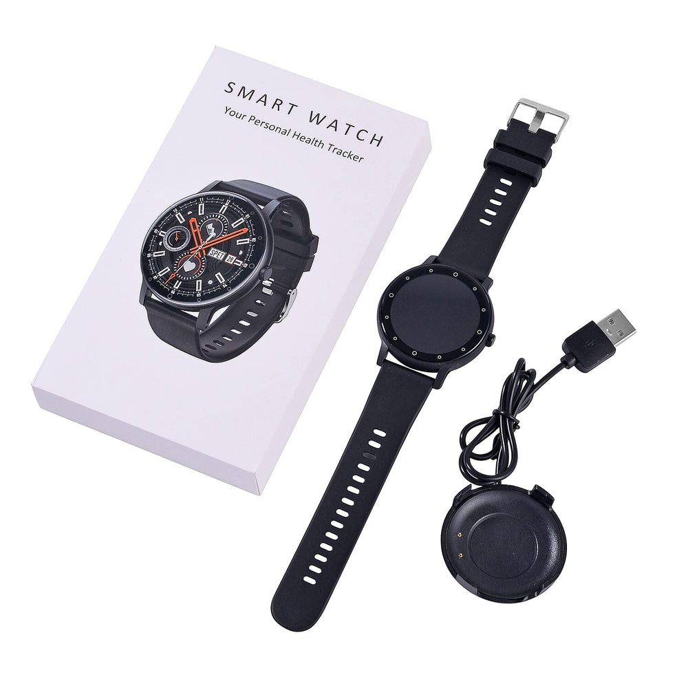 Watch Plus Smart Watch With Black Literal Dial and Black Silicone Strap