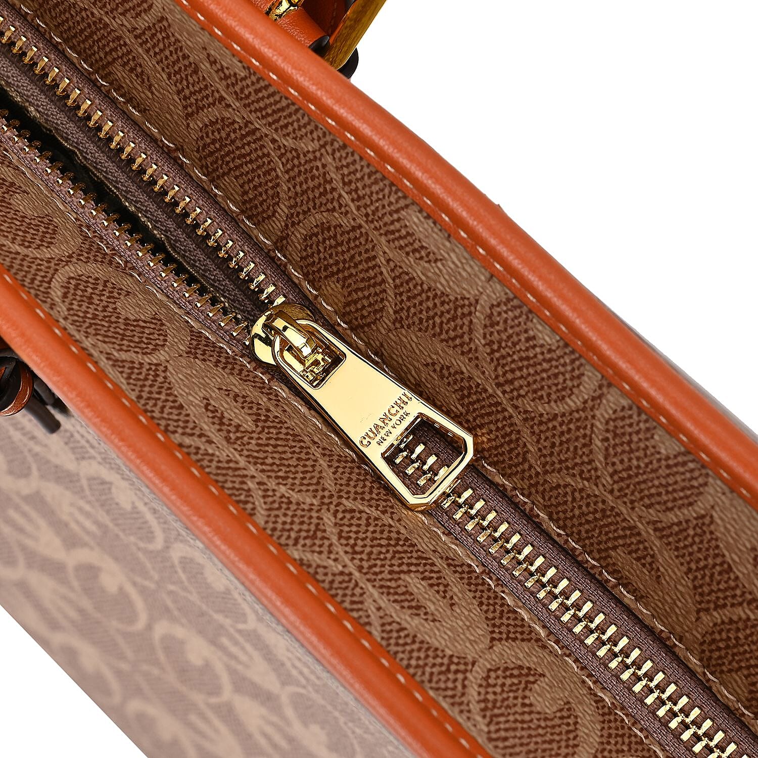 GUANCHI Tote Bag with Pouch & Handle Drop - Brown