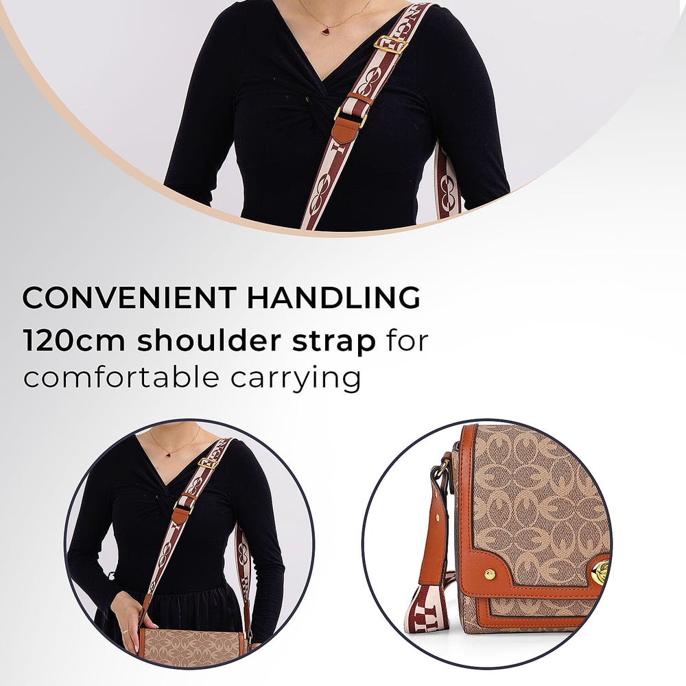 GUANCHI Crossbody Bag with Shoulder Strap - Brown
