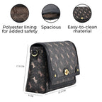 Guanchi PVC Patterned Crossbody Bag (Size 25x9x17 cm) - Dark Coffee - Brown