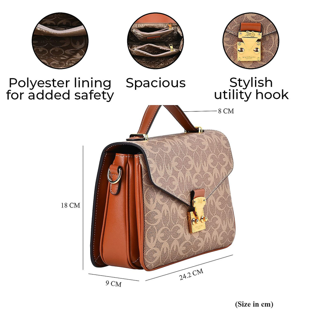 GUANCHI Crossbody Bag with Shoulder Strap - Brown