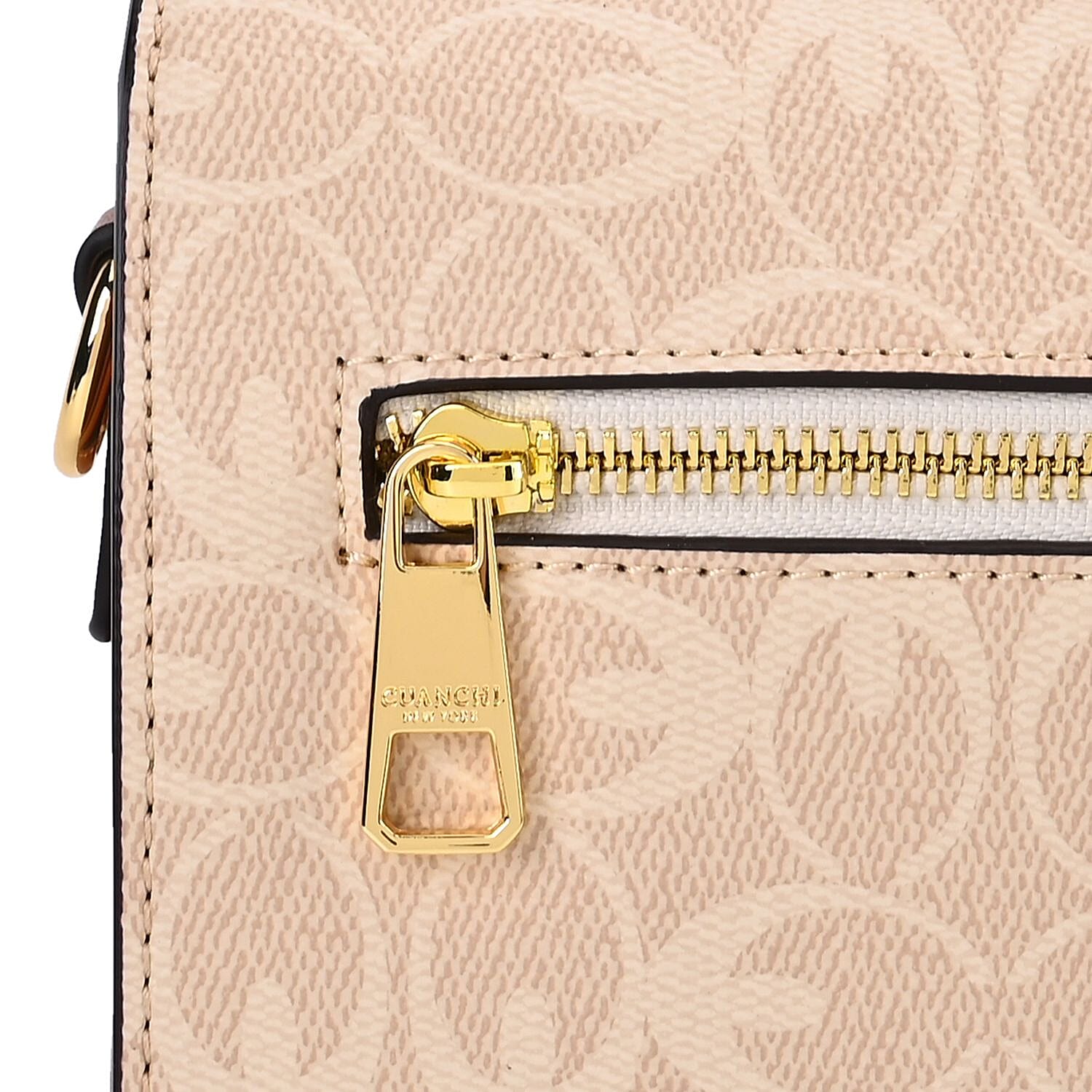 GUANCHI Crossbody Bag with Shoulder Strap - Off White & Brown