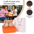 GUANCHI Crossbody Bag with Handle Drop - Off White & Apricot