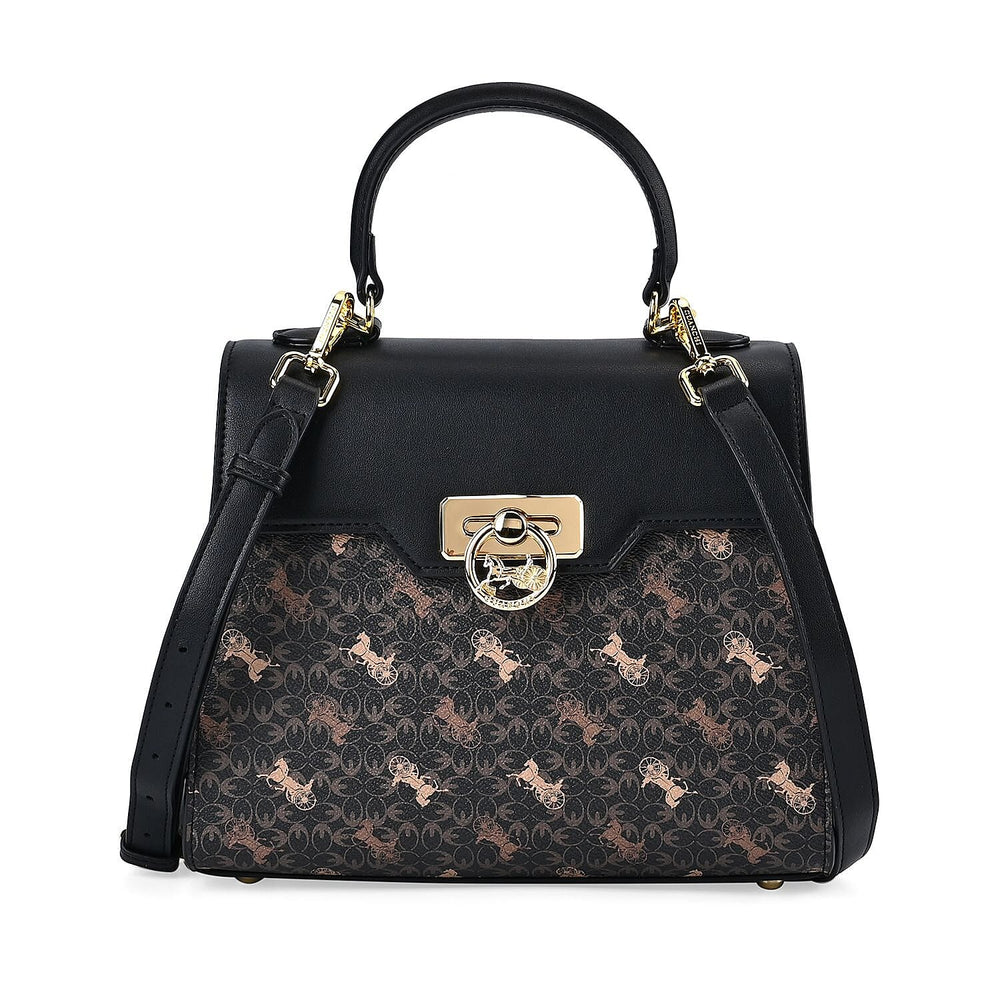 GUANCHI Crossbody Bag with Handle Drop - Dark Coffee - Black