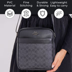 GUANCHI Oval Crossbody Bag with Shoulder Strap - Grey & Black