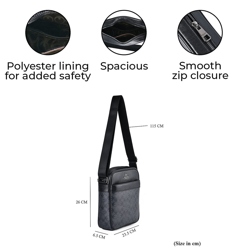 GUANCHI Oval Crossbody Bag with Shoulder Strap - Grey & Black