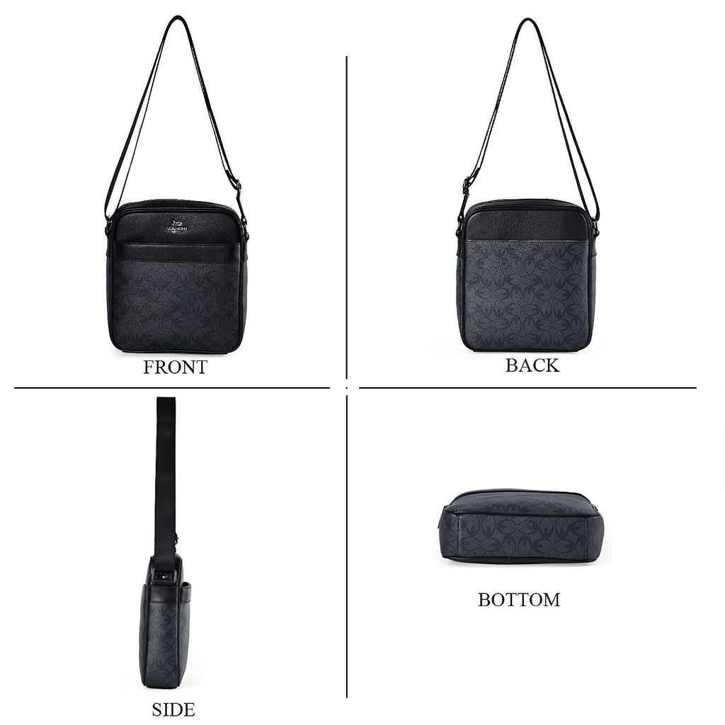 GUANCHI Oval Crossbody Bag with Shoulder Strap - Grey & Black