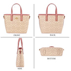 GUANCHI  Oval Crossbody Bag with Handle Drop - Off White - Pink