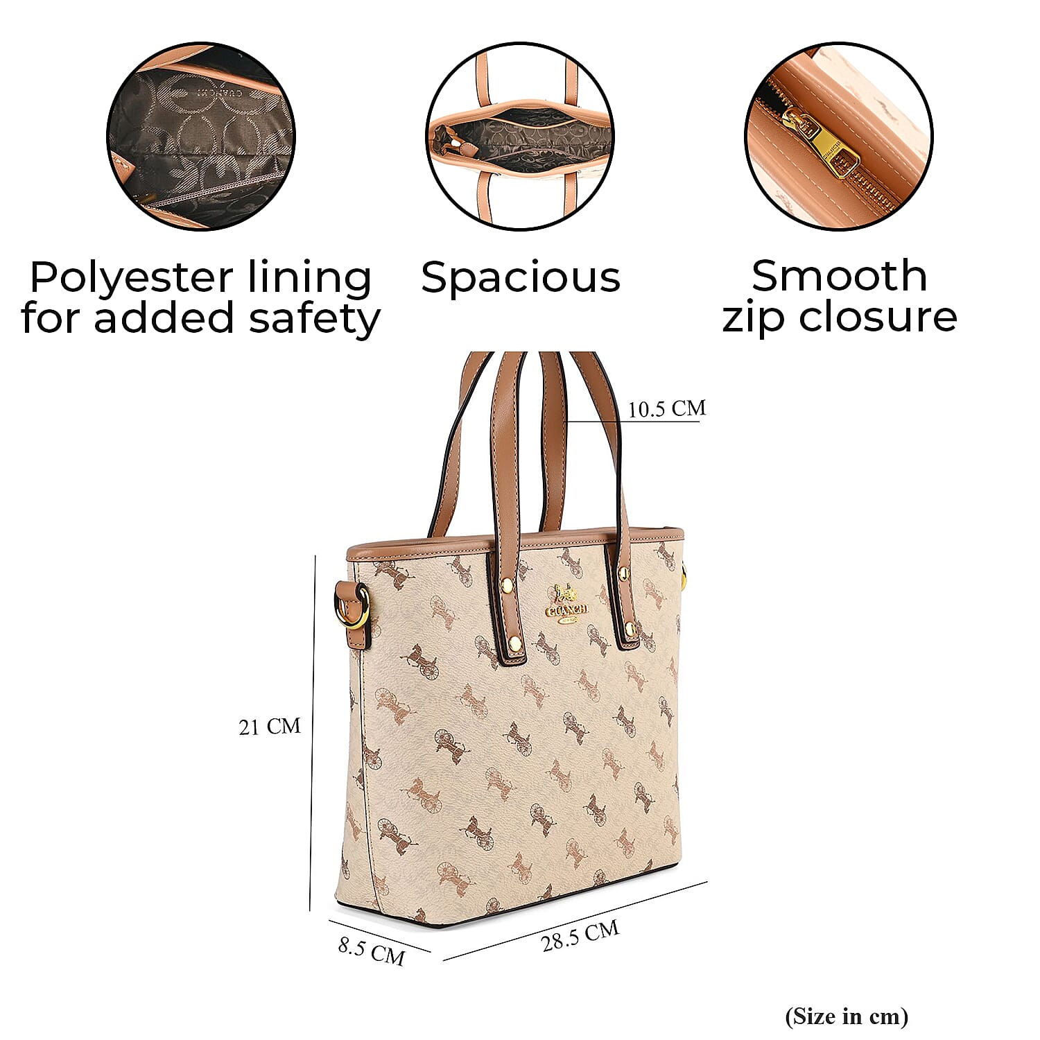 GUANCHI Oval Crossbody Bag with Handle Drop - Apricot