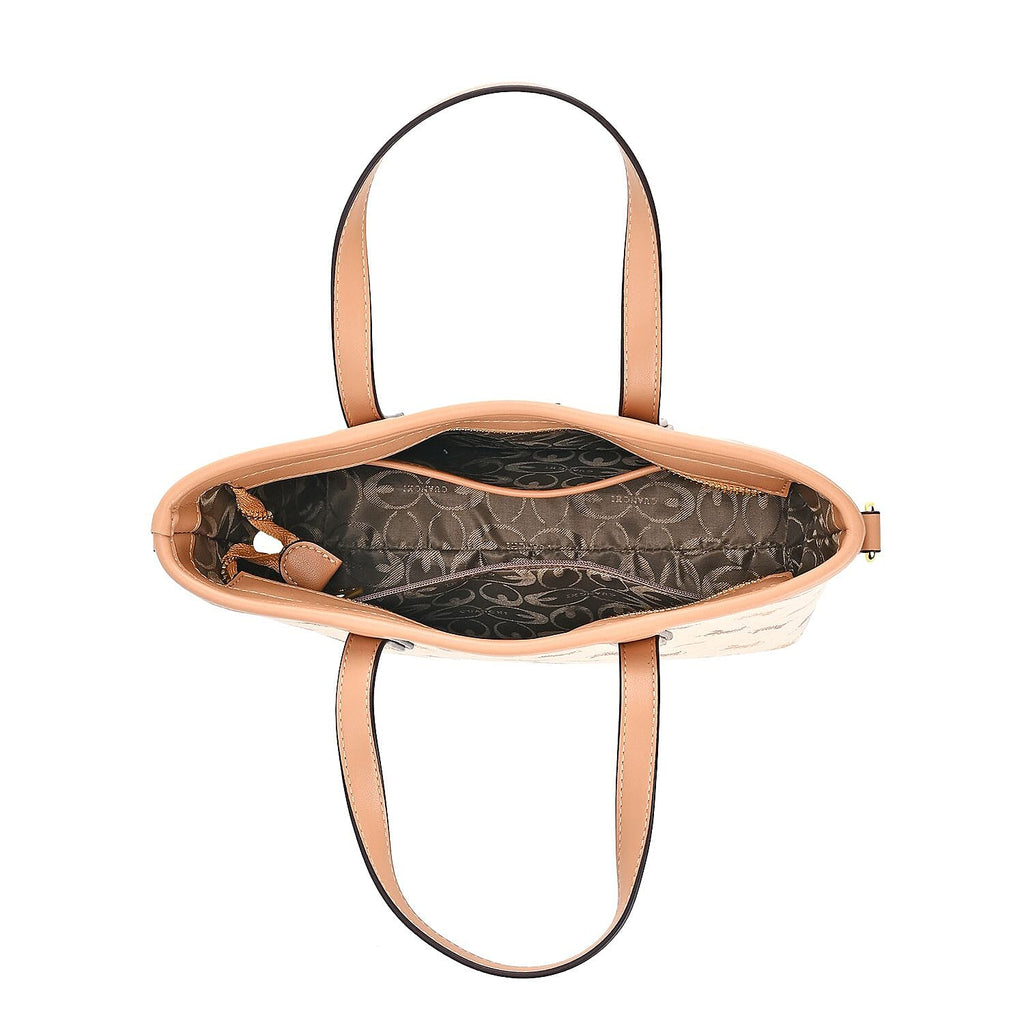GUANCHI Oval Crossbody Bag with Handle Drop - Apricot