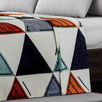 Flannel Printed Blanket (Size 200x1 cm) - Beige & Multicolor