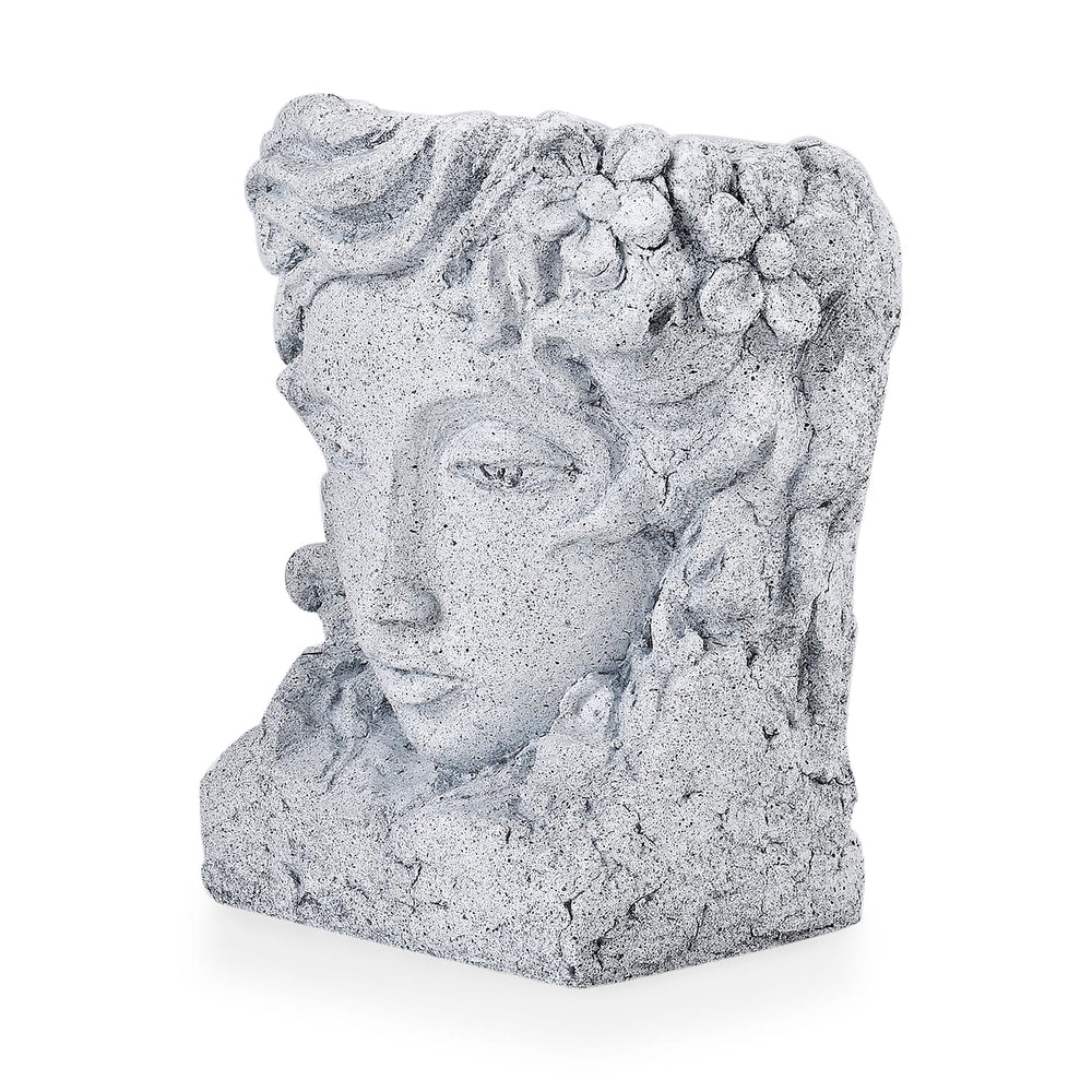 Decorative Women Head Shaped Planter - Stone texture