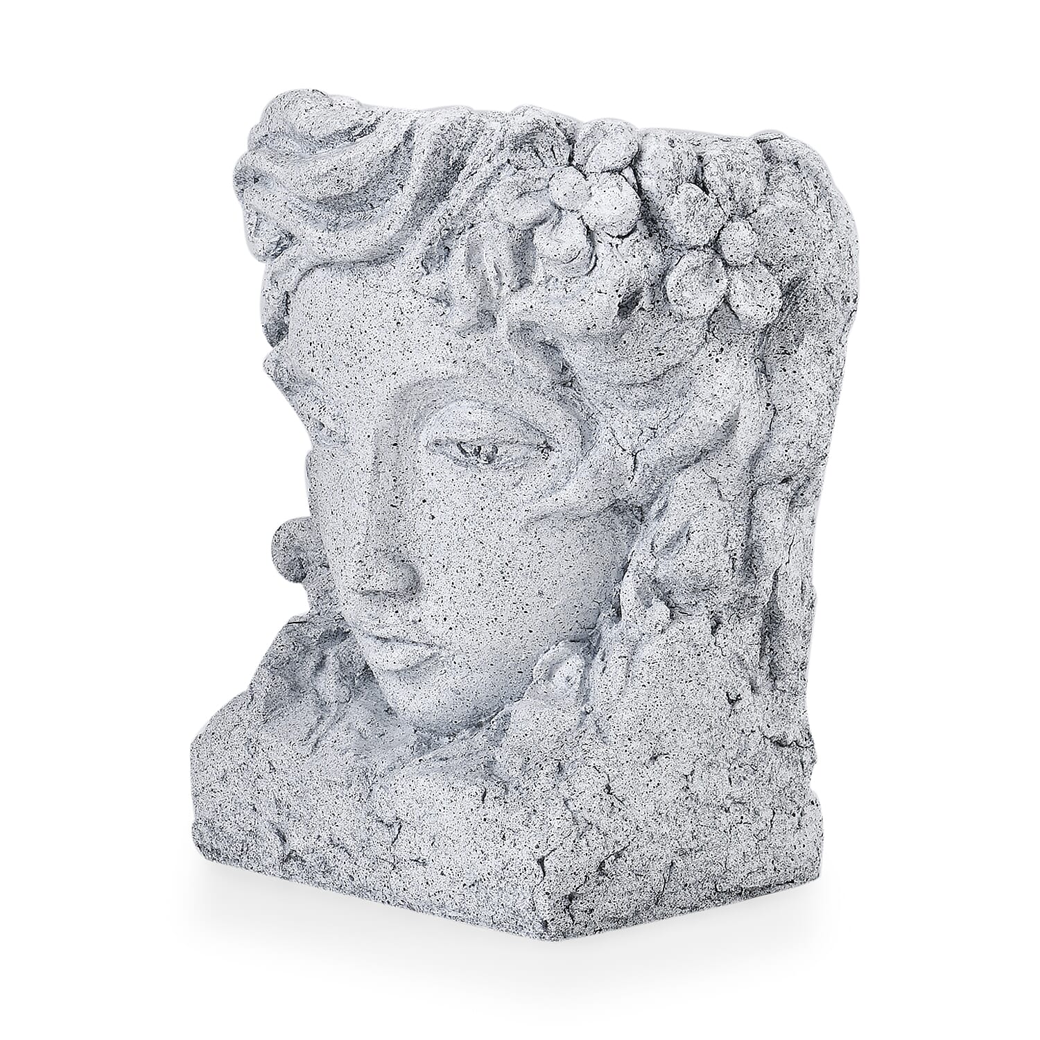 Decorative Women Head Shaped Planter - Stone texture