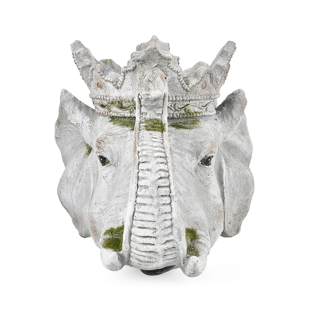 Elephant Head with Crown Statue Pot for Plants (Size  36.5x29.5x29.5cm)