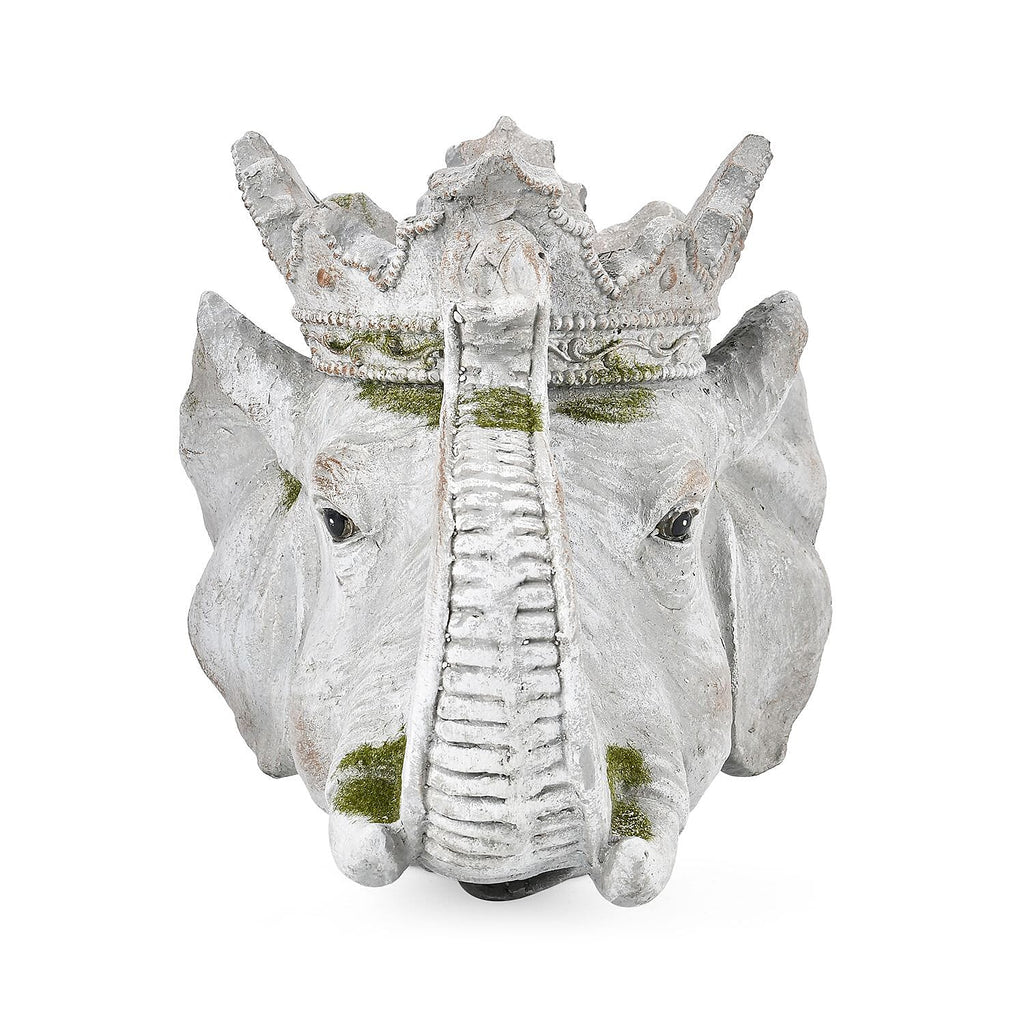 Elephant Head with Crown Statue Pot for Plants (Size  36.5x29.5x29.5cm)