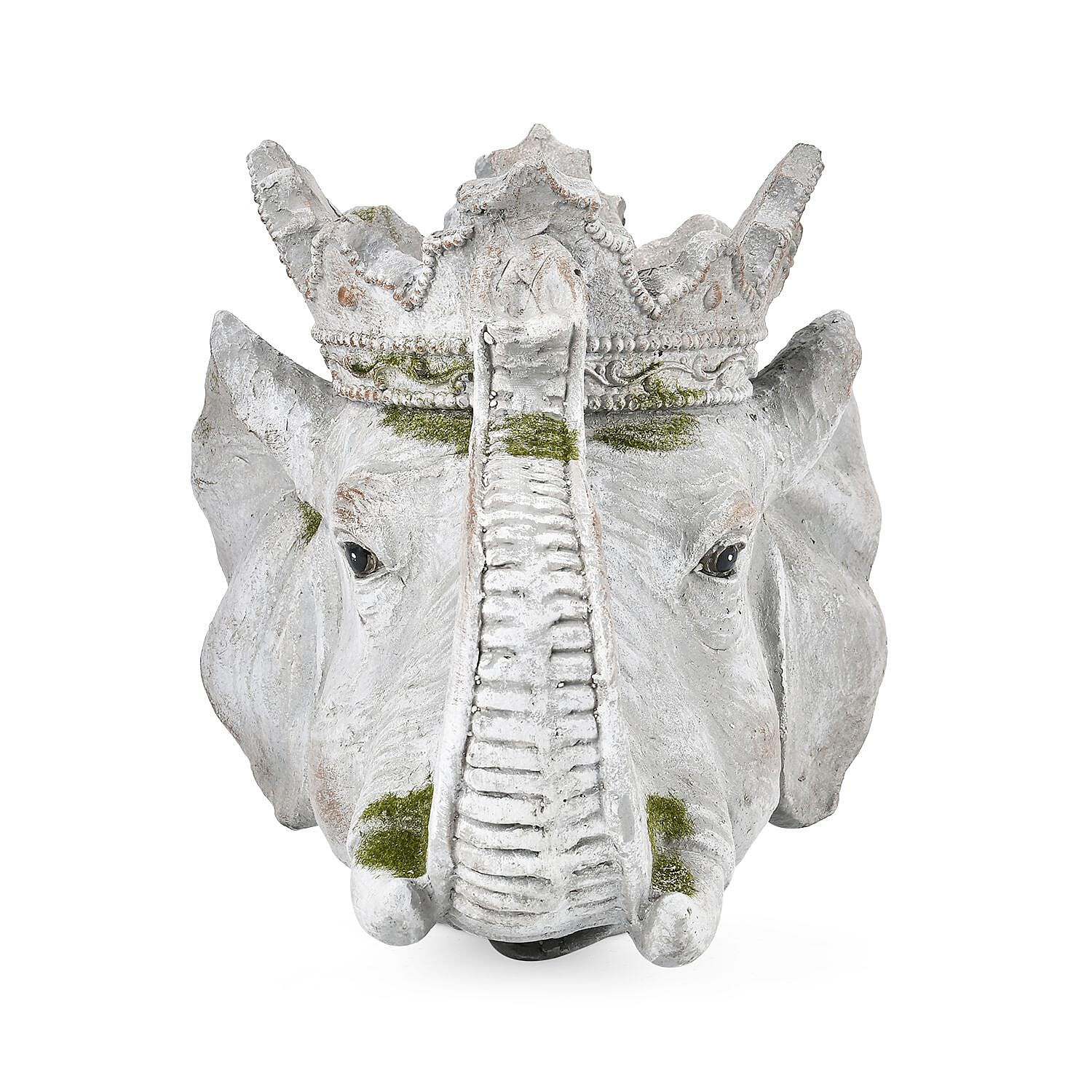 Elephant Head with Crown Statue Pot for Plants (Size  36.5x29.5x29.5cm)