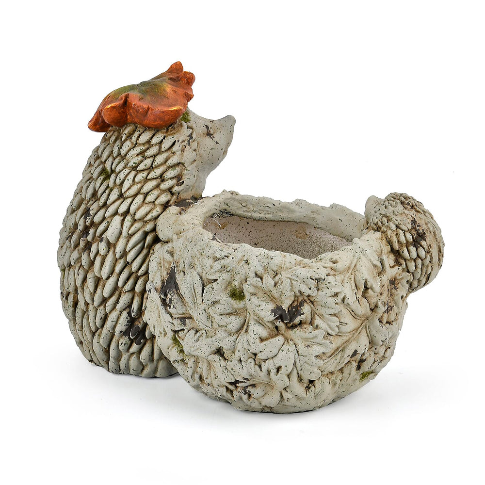 Decorative Hedge Hog Planter - Bronze Green