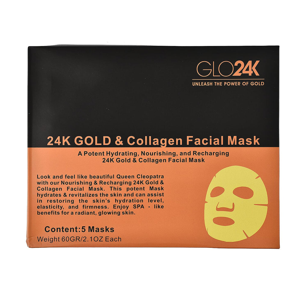 Glo 24K Gold & Collagen Facial Mask (Pack of 5)