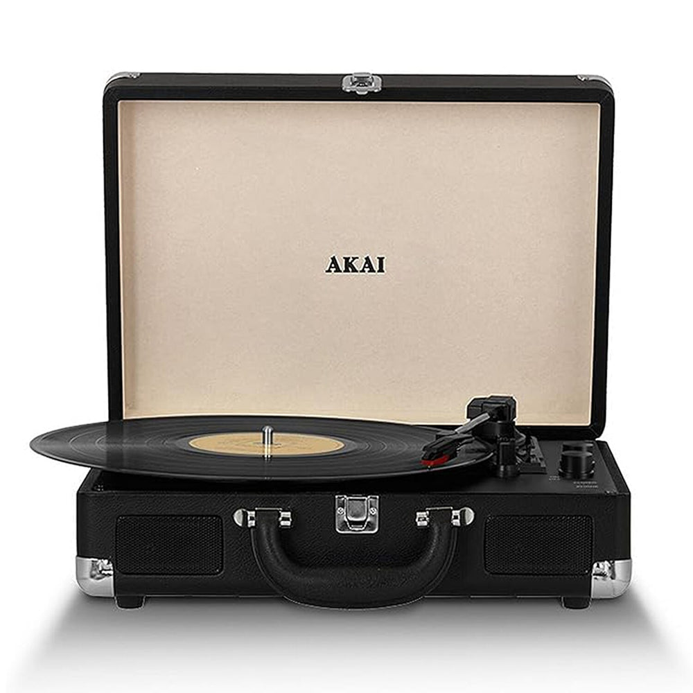 AKAI Retro Rechargeable Turntable (Plays- 33, 45 and 78RPM Vinyls) Also With Bluetooth - Black