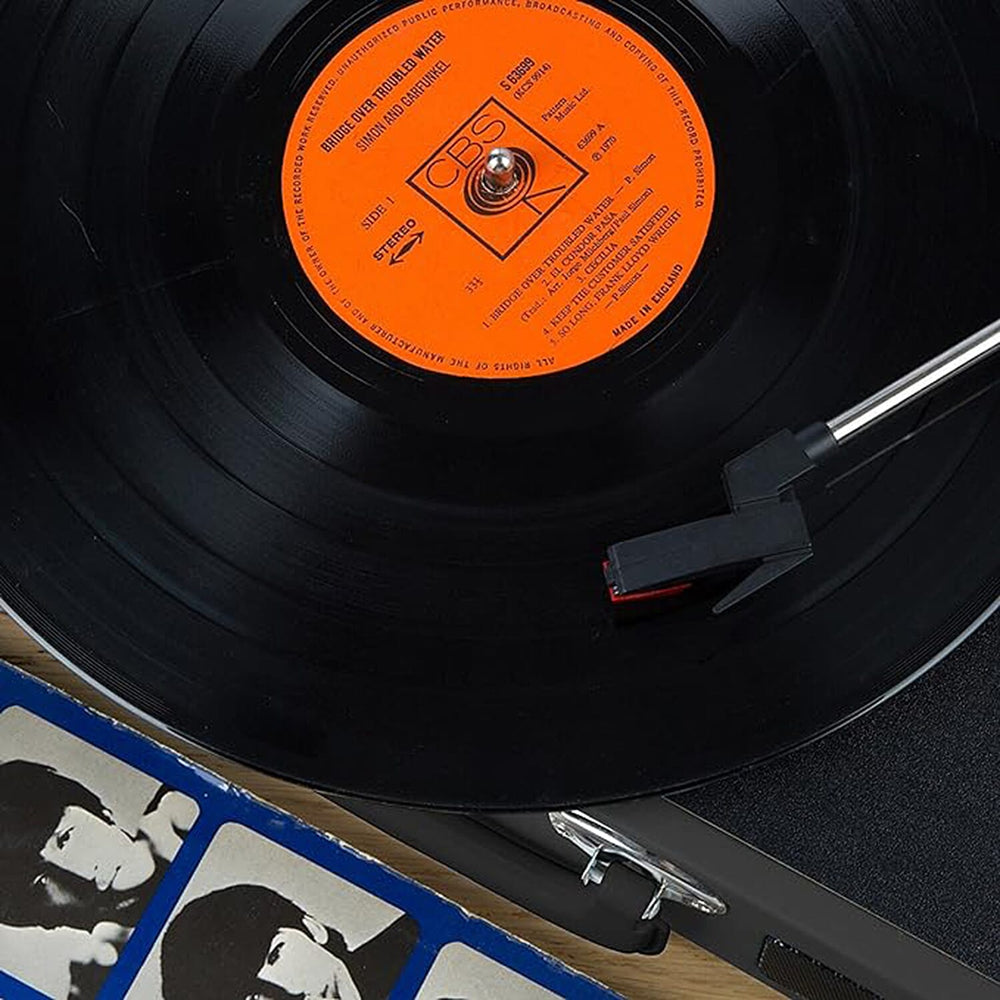 AKAI Retro Rechargeable Turntable (Plays- 33, 45 and 78RPM Vinyls) Also With Bluetooth - Black