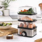 SALTER Compact 3-Tier Food Steamer (3 Steam Basketx3L)