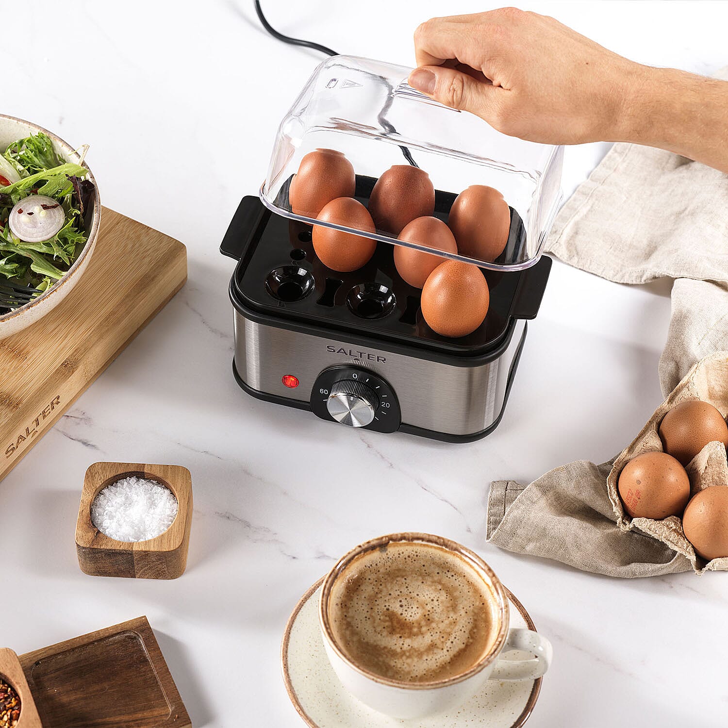 SALTER Compact 3-Tier Food Steamer (3 Steam Basketx3L)