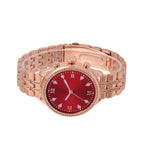 LIQUIDATION DEAL- Rose Gold Dial Crystal Studded Smartwatch with Daily Fit App & 4 Piece Different Spare Straps (Compatible with Android 5, Apple iOS 9 or Above)