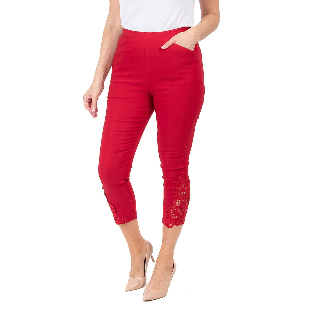Closeout Deal - Maison Crotchet Bengaline Trouser (Size S)  - Brick Red