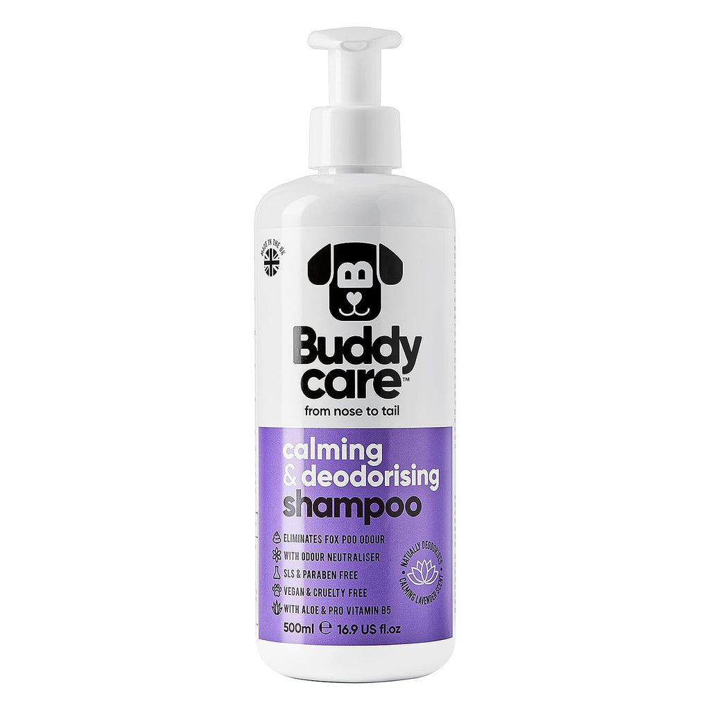 Buddy Care Calming & Deodorising Lavender Scented Dog Shampoo with Aloe & Pro Vitamin B5 500ml