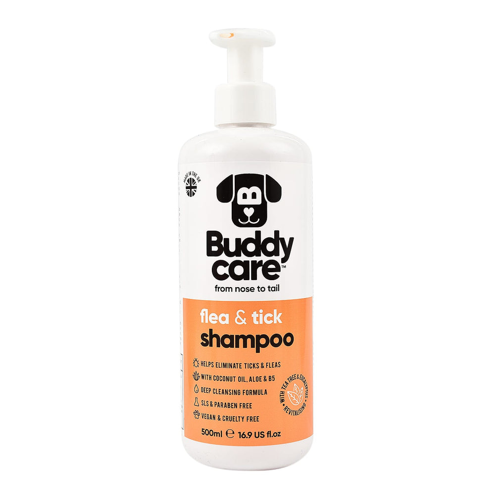 Buddy Care Flea - Tick Dog Shampoo with Tea Tree - Eucalyptus - 500ml