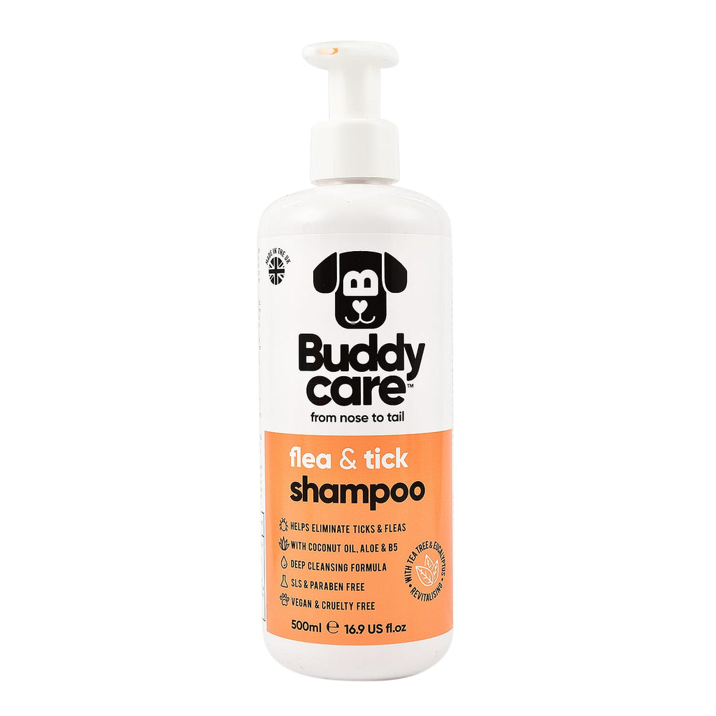 Buddy Care Flea - Tick Dog Shampoo with Tea Tree - Eucalyptus - 500ml