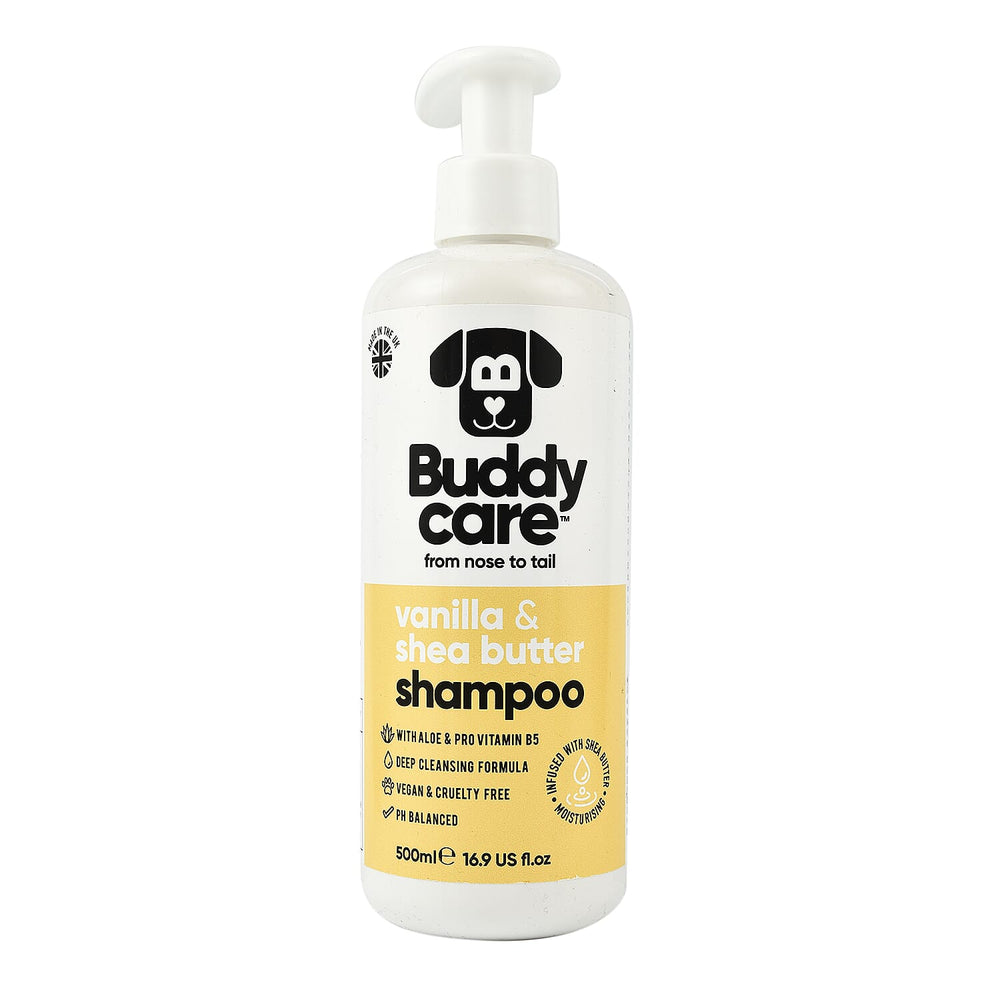 Buddy Care Vanilla - Shea Butter Dog Shampoo with Aloe - Pro Vitamin B5 - 500ml