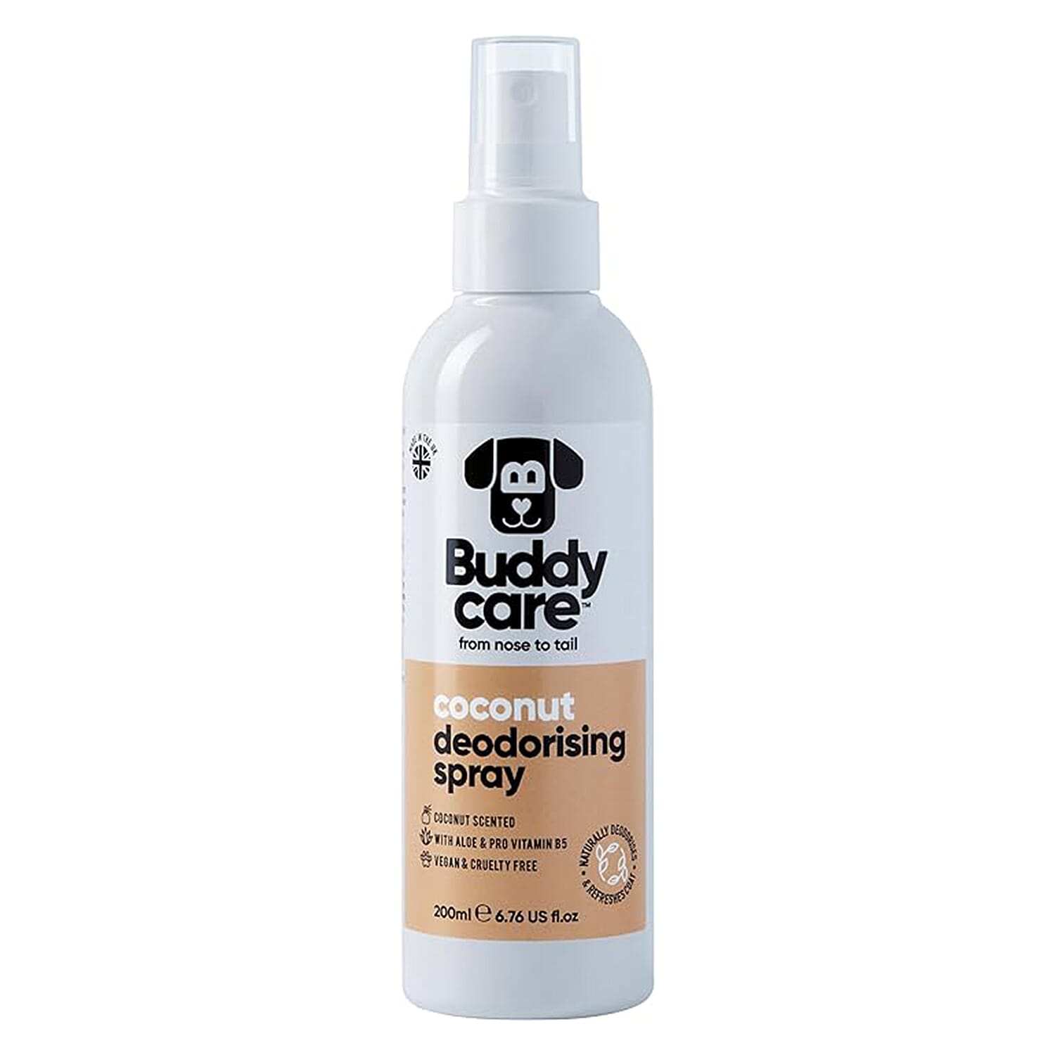 Buddy Care Coconut Deodorising Dog Spray with Aloe - Pro Vitamin B5 200ml